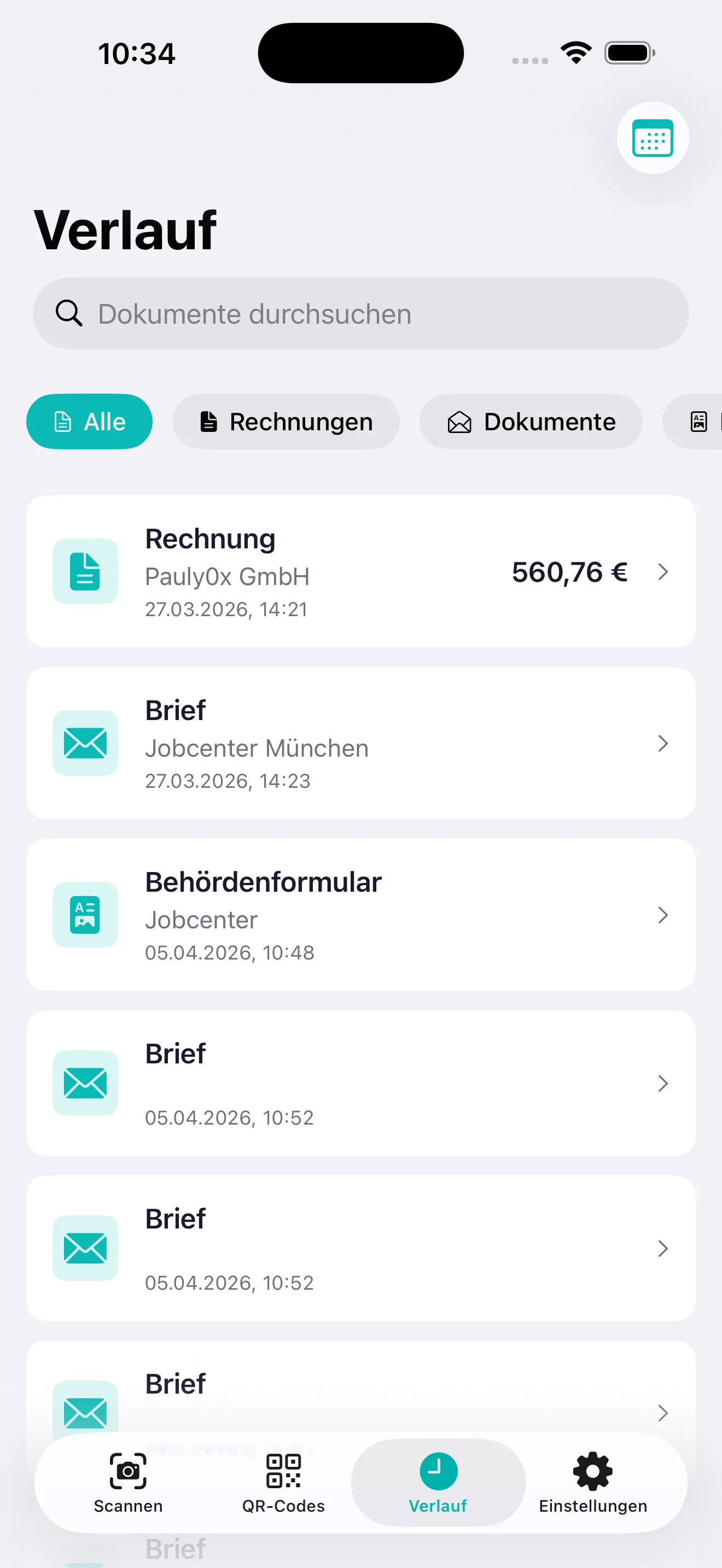 Dokumentenverlauf