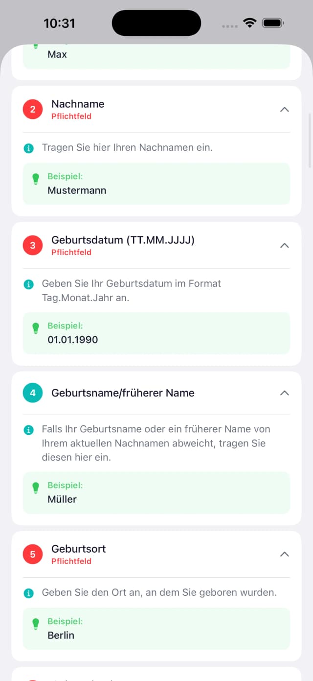 KlarBrief Formular-Erklärung